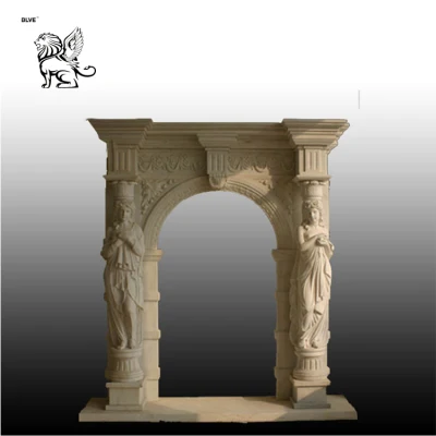 Viola Letterario grande antico scolpito pietra Giardino in marmo cornice porta Mdfy-37