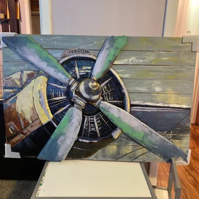 Vancy Arts 3D Wall Art Metal DC bomber aereo 2 Piano goffrato galvanizzato Home Wall Art metallo decorazione per la casa