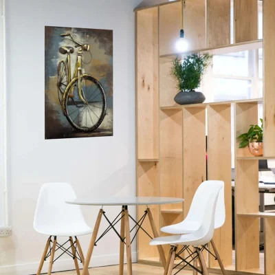 Vancy Arts Original artigianale Green Bicycle Metal Wall Art Pittura goffrata zincata laser Cut Modern Metal Wall Art decor
