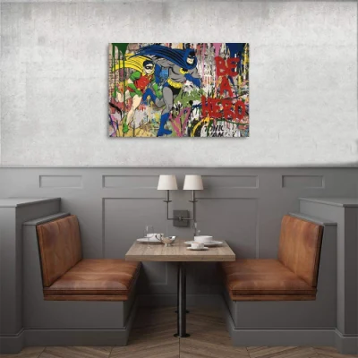Supereroe Wall Art dipinti ispiratori tela dipinti Graffiti Pop Art Posters Stampa per decorazione della casa 36X24 pollici