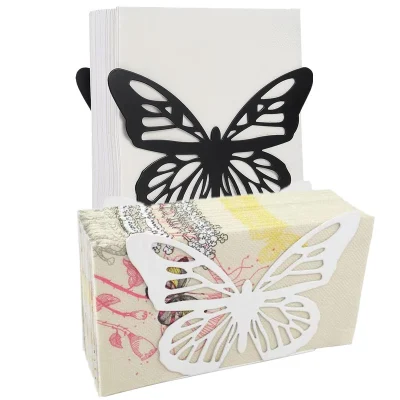 Supporto in metallo per tovaglioli da tavolo Butterfly Design personalizzato economico
