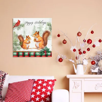Decorazioni natalizie personalizzate Bright LED Wall Art Canvas Print per Decorazioni vacanza