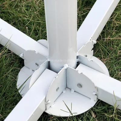 Piega metallo/ferro Croce bianca Grande Sole Spiaggia esterna Parasol/ombrello Stand/base