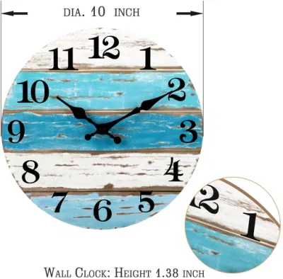 Orologio da parete segno rotondo rustico costiero Nautical Orologio decorativo per Casa cucina soggiorno Ufficio bagno Camera da letto