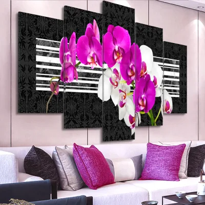 Canvas Painting Orchid Flower Posters e stampe moderne Abstract Wall Decorazione d&prime;arte