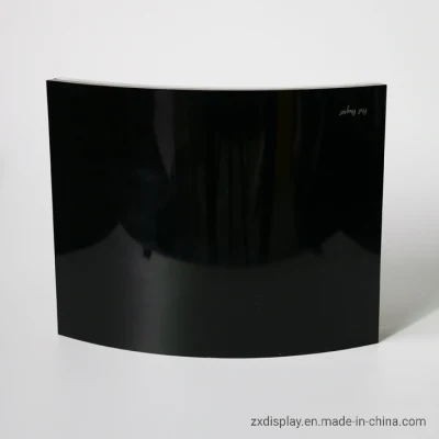 Cornice fotografica curva in vetro plexi per visualizzazione di immagini da tavolo