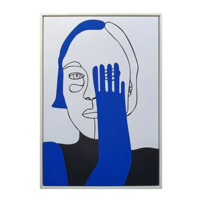 Quadri Arte moderna immagini soggiorno Blue Abstract Artwork Line Decorazioni a parete con personaggi