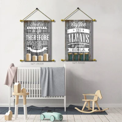 Custom Art Wood Poster Stampa LED Candle Lights Pine Wood LED cornice poster
