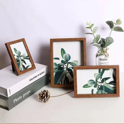 Home Desk Foto cornice tavolo rettangolare quadrato legno cornice fotografica Cornice fotografica personalizzata in legno contratta