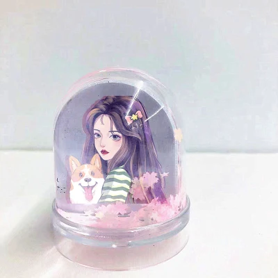 Fabbricare OEM Snow Globe Photo Frame Liquid Snow Ball foto Cornice con glitter