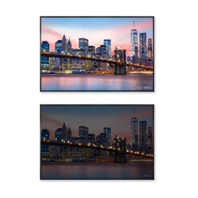 Città di Morden Notte skyline città tela LED pittura Wall Art Si accende per decorazione domestica