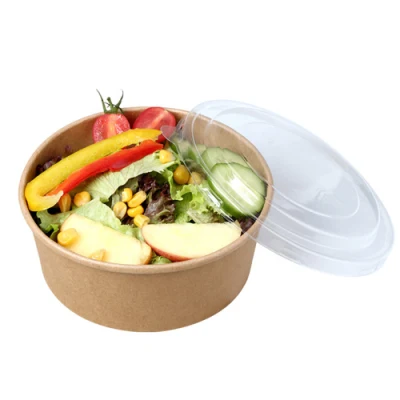 Contenitore monouso per insalata di frutta imballaggio scatola di prelievo carta monouso Recipiente per insalate con coperchio