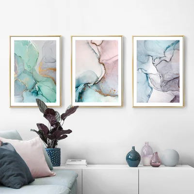 2 pezzi incorniciato Poster stampa Abstract decor Modern Canvas Wall Art per il bagno del soggiorno