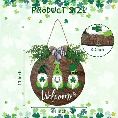 Home decorazione della parete giorno di Patrick legno segno della porta Hanging Green Segno decorativo