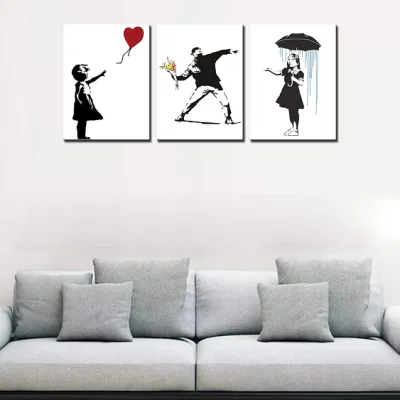 Grafica da parete personalizzata in tela bianca e nera grande per Arredamento soggiorno Graffiti Street Art cucina decorazione a parete Stampa Arredamento Casa d&prime;arte
