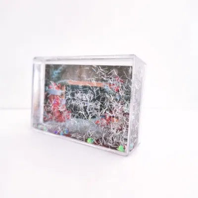 Instax regalo personalizzato Fotolijst Natale tema 2X3inch liquido galleggiante acqua Cornice fotografica con glitter