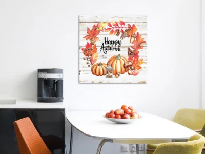 Autunnale Pumpkins LED tela Wall Art per la pittura a candela Backdropharvest Girasoli Maple sfondo Bambini