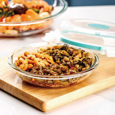 Pranzo in vetro, recipiente per riscaldamento a microonde con coperchio, scatola per il coperchio Impiegati con scatola sigillata di riso frutta Bento Box