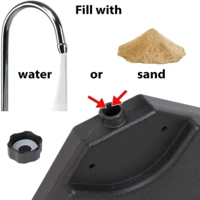 Base per ombrelloni da patio all&prime;aperto con acqua da 15 l per impieghi gravosi