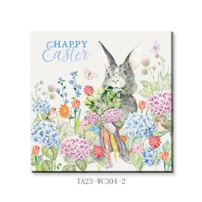 Pasqua Bunny Calligraphy Canvas Pasqua pittura Arte Canvas Bambini Arte Cornice Stampa Wall Art decorazione domestica