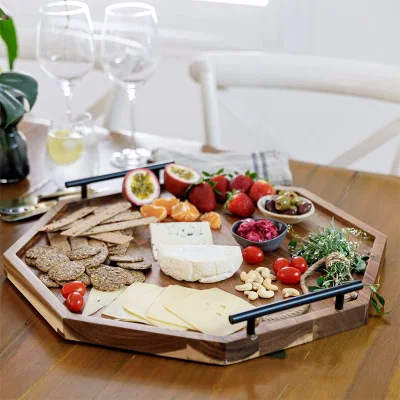 Vassoio decorativo con maniglie in legno personalizzato