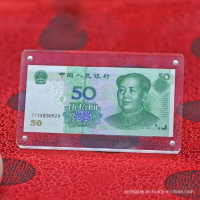 Cornice per la valuta in carta acrilica trasparente per la visualizzazione delle banconote commemorative