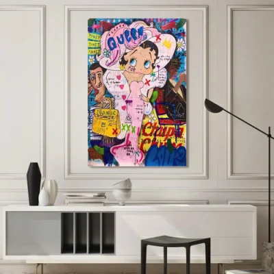 Fabbrica all&prime;ingrosso colorful Pop Girl Canvas Watercolor dipinti Wall Art