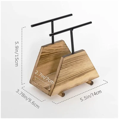 Portadocasparnolino in legno naturale e durevole con tissue in metallo Rack organizer