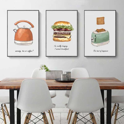  Ristorante decorazione incorniciato Wall Art cucina Roon Canvas stampe
