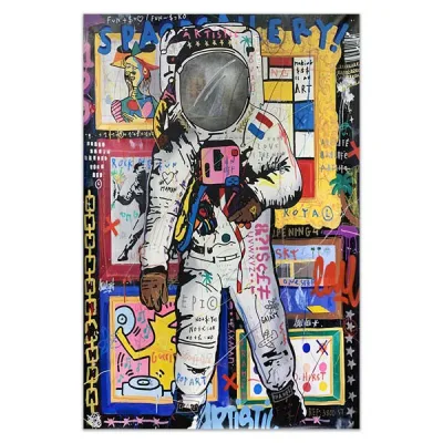 Custom Ready to Hang Astronauta decorativo Graffiti Wall Art Canvas Pittura