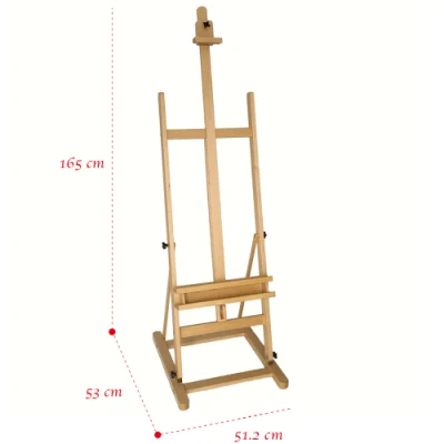 Montatura in legno ad H per studio con vassoio per riporre gli artisti