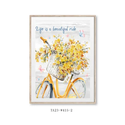 Hot Selling decorativo oro foglio fiore disegno cornice galleggiante parete Arte olio di artigianato concatenare Arte di parete