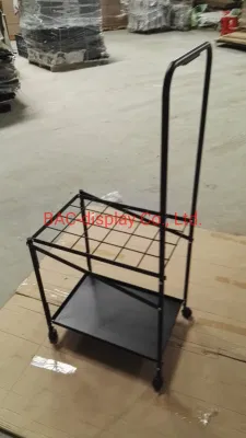 Supporto portatile in metallo con ombrello verniciato a polvere nero