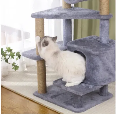 Luxury Easy Assemblle durevole legno Sisal Cat Tree House grande