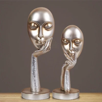 Mano-dipinta uomo faccia scultura parete di Hanging scultura decorazione