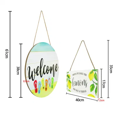 Cartello di benvenuto personalizzato in legno colorato