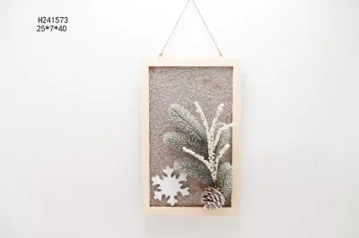 Natale fiore secco telaio in legno