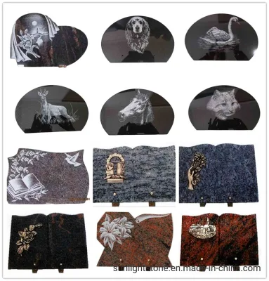 Cina Commercio all&prime;ingrosso Nero Granite accessorio a placca funerale con incisione