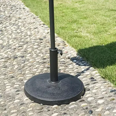 Base ombrello forma rotonda ghisa Nero verniciatura a polvere Parasol Patio a ombrello base