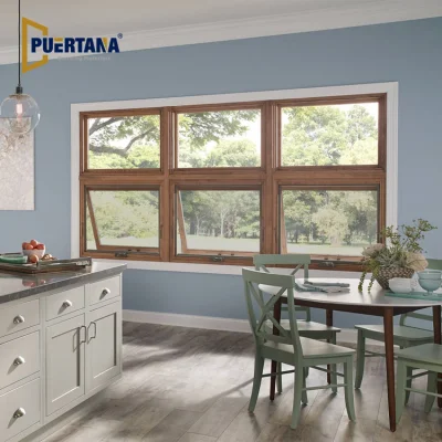  Red Oak Wood Classic CRANK out Casement Window telaio in alluminio Con barre simulate Windows