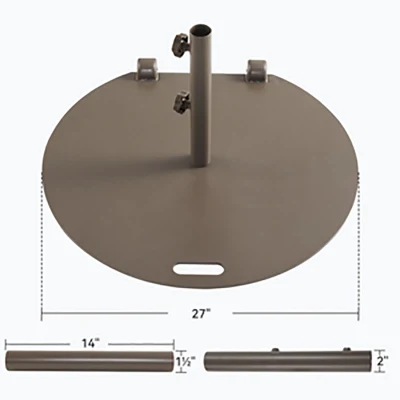 Base ombrello forma rotonda ghisa Nero verniciatura a polvere Parasol Patio a ombrello base