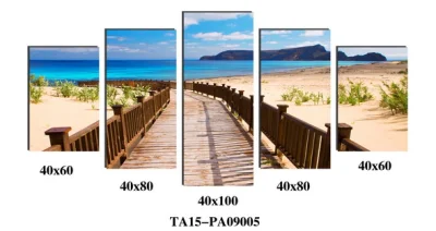 Fine 5 pannelli Ocean Canvas Stampa Hotel Decorative Wall Art Stages