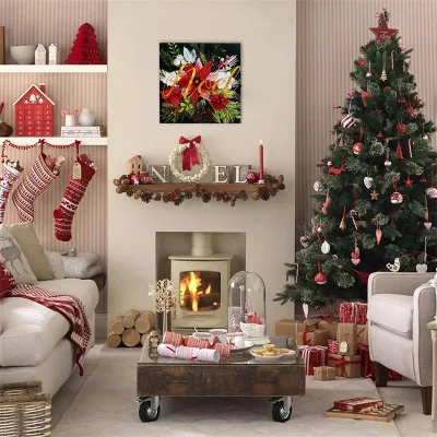 Arredamento Casa Merry Natale Gnome regali Natale Inverno tela parete Stampa artistica