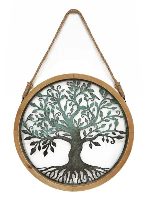 MDF struttura in legno metallo albero di taglio laser disegni da parete Hanging