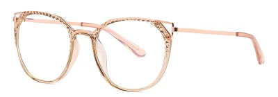 Struttura robusta di forma rotonda con finitura in metallo cute Occhiali ottici da donna TR90 decorativi
