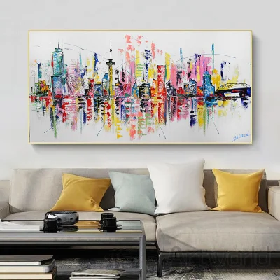Servizio di dropshipping decorazione del roon la tela dell&prime;onda d&prime;oro stampa l&prime;olio di astract Pittura moderna Wall Art