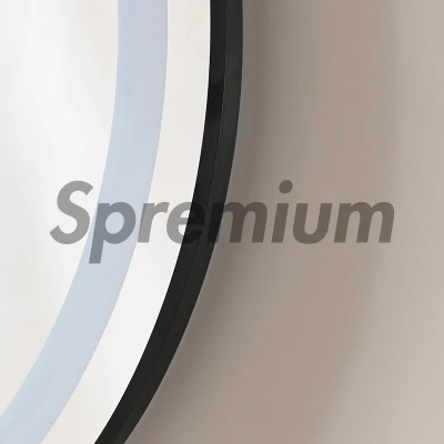 Struttura in metallo di alluminio nero di lunghezza intera illuminata bagno ovale Specchio con Smart bagno a LED con retroilluminazione Vanity LED Speculare