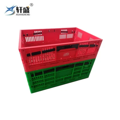 Materiale in PP colorato stoccaggio quadrato pieghevole di frutta e verdura impilamento Cestello con fori