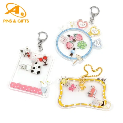 Resina campione gratuita nuovo Rimuovi prima del volo Soccer Keyring Blanks Ciao Kitty prodotto fotografico economico plastica digitale cornice foto molla Portachiavi in acrilico caldo