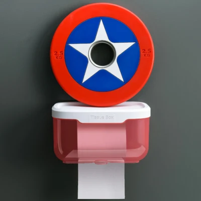 Contenitore per WC a parete per bagno trasparente ripiano per tessuto Supporto per rotolo di carta impermeabile Bl23197